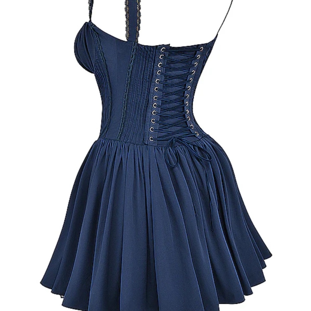 Elegant Navy Blue Dress - Picture 2 of 7